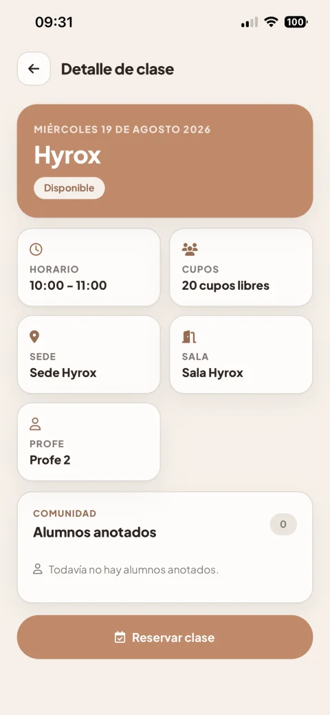 Detalle de actividad con colores personalizados en LumiaFit
