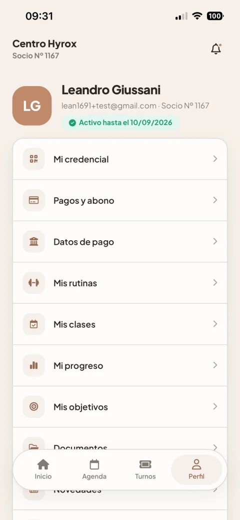 Perfil con colores personalizados en LumiaFit