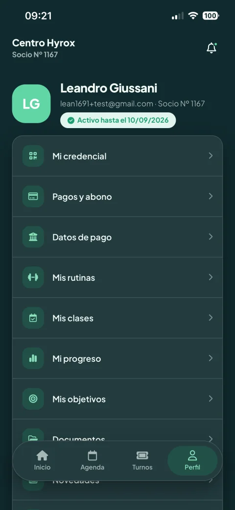 Perfil con colores personalizados en LumiaFit